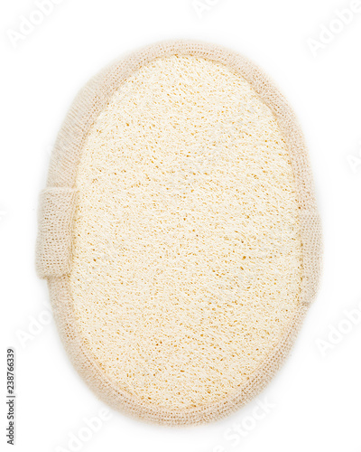 Obraz na płótnie Exfoliating loofah bath sponge on white background