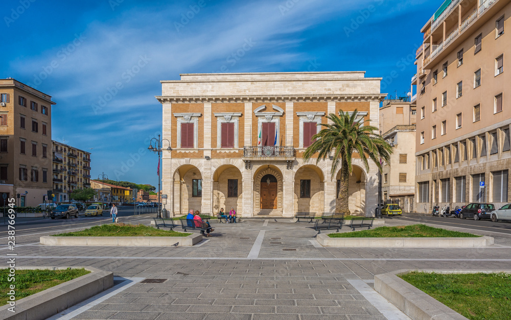 historic building near the port of Livorno, Tuscany, Italy