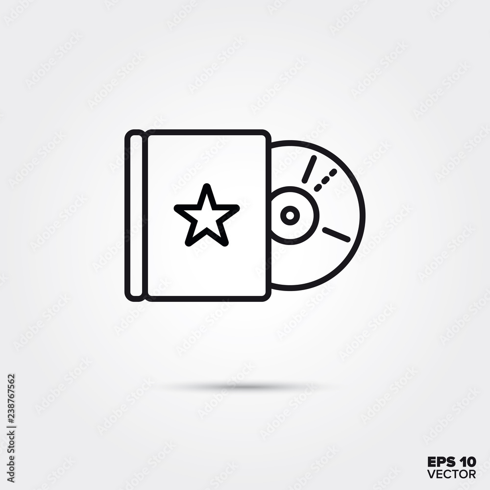 DVD and box vector line icon DVD and box vector line icon