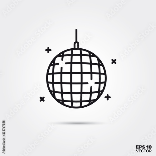 Disco ball vector line icon