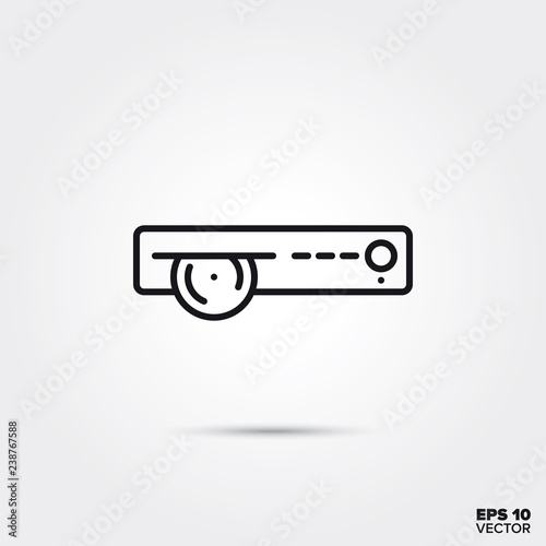 DVD player vector line icon