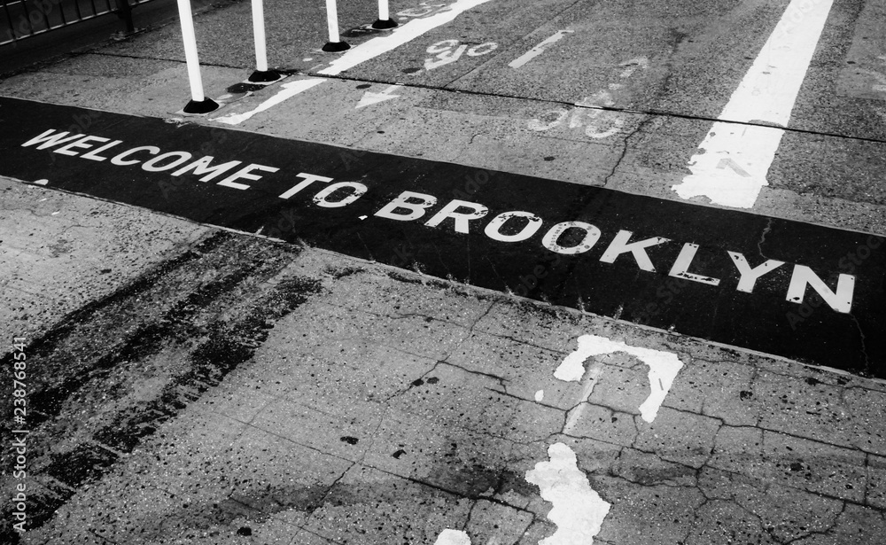 Brooklyn Bridge, City Limit - obrazy, fototapety, plakaty 