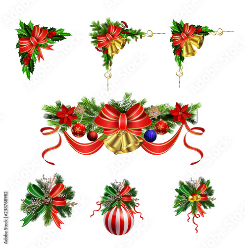 Fototapeta Naklejka Na Ścianę i Meble -  Christmas festive decoration from christmas tree branches