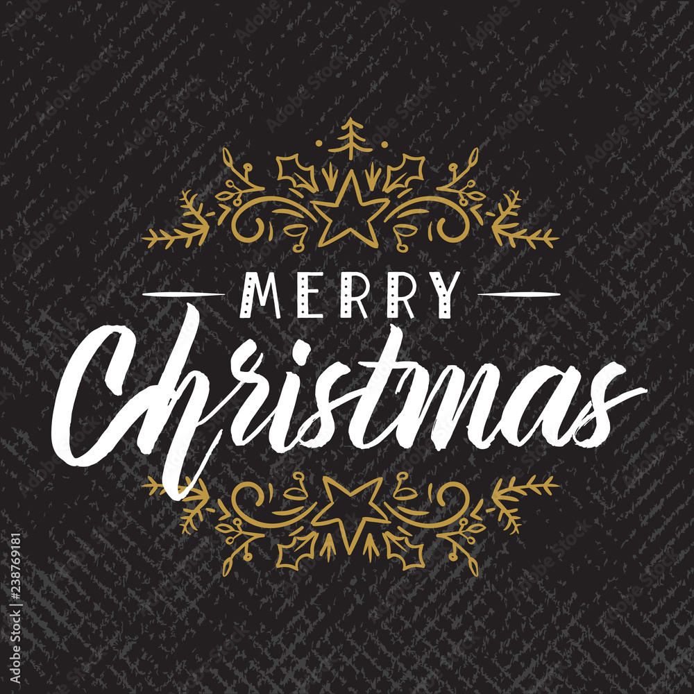 Obraz premium Merry Christmas typography.