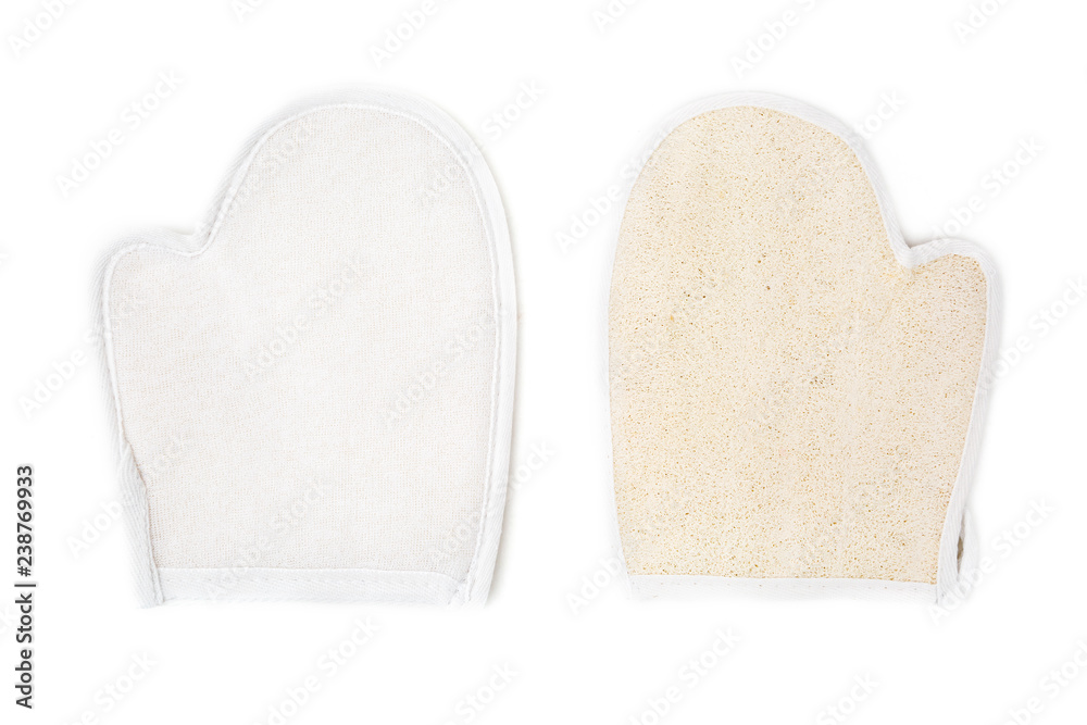 Loofah Bath Washing Glove isolated on the white background Loofah Bath Washing Glove isolated on the white background