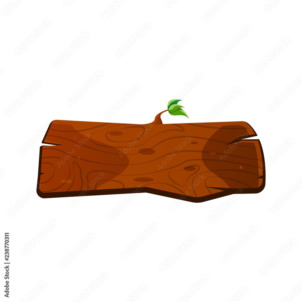 Cartoon wood sign board with cracks and with leaves. Old west wood plank. Welcome board. Plank for banners or messages. Vector wood board isolated on white background. Cartoon wood sign board with cracks and with leaves. Old west wood plank. Welcome board. Plank for banners or messages. Vector wood board isolated on white background.