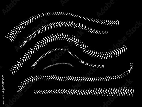 Lace from a baseball on a black background