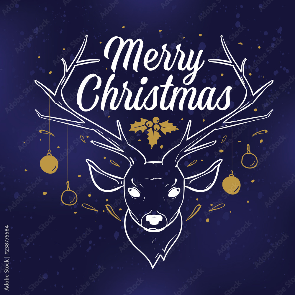 Fototapeta premium Merry Christmas typography.