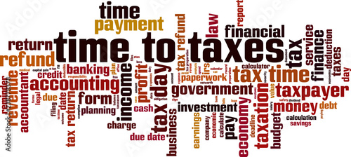 Time to taxes word cloud