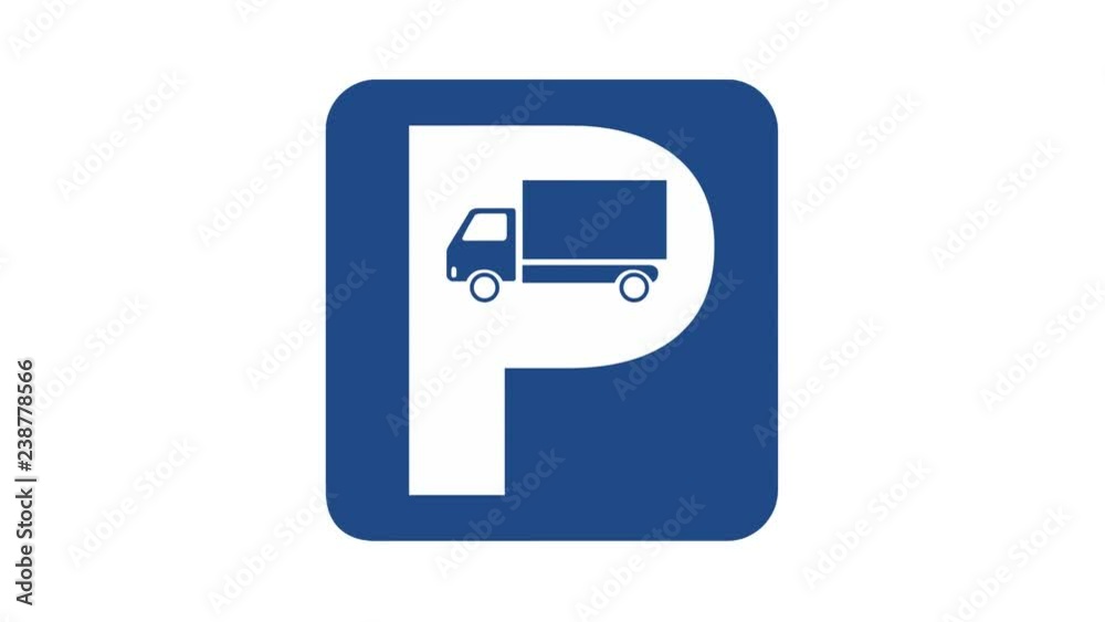Animation of a truck-only parking sign Animation of a truck-only parking sign