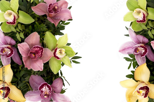 Beautiful flowers in the form of frames. 