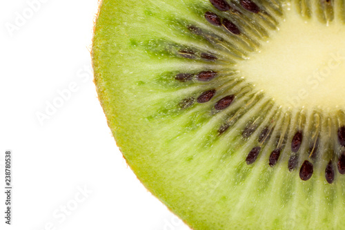 Part kiwi isolated on white background.