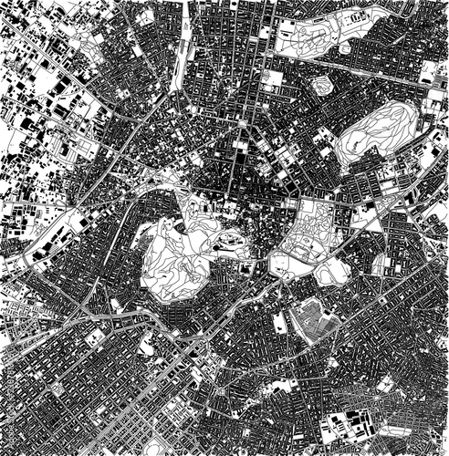 Mappa satellitare di Atene, Grecia, strade della città. Stradario e mappa del centro città photo