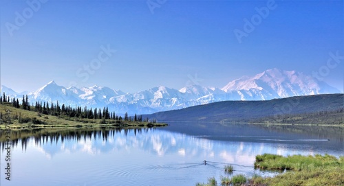 Wonder lake with mount Denali in the background