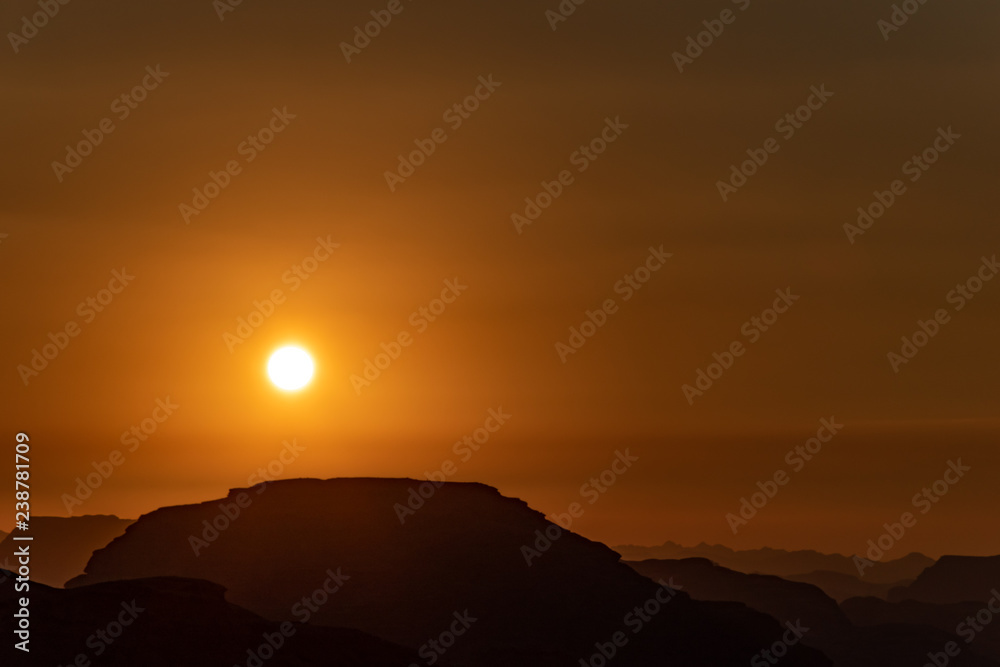 Sunset in Wadi rum
