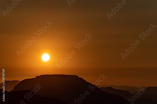 Sunset in Wadi rum