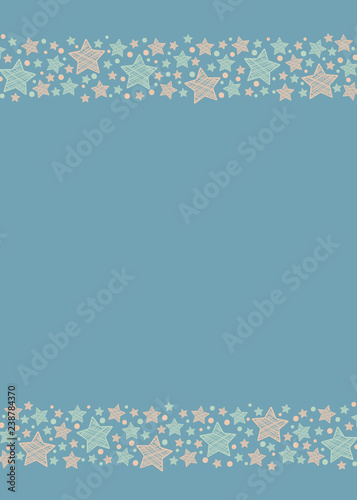 Concept of Christmas greeting card with beautiful stars. Vector.