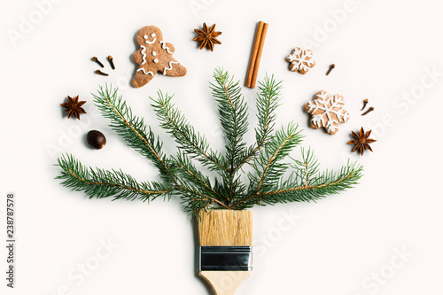 Draw me Christmas new year winter holiday composition creative concept