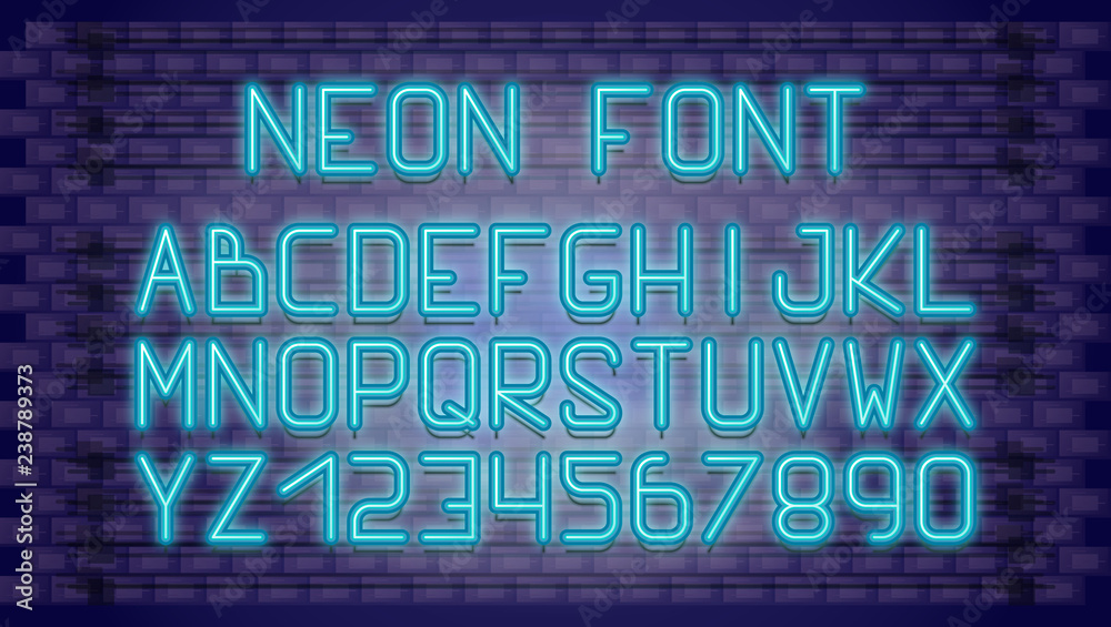 Obraz premium Neon Font
