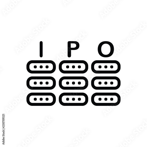 Black line icon for ipo money
