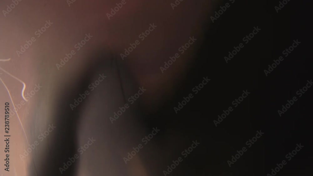 Man wipes glass screen, close up Man wipes glass screen, close up