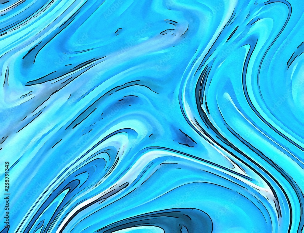 Unusual watercolor abstract background. Surreal lines and swirls. Bright colors design.