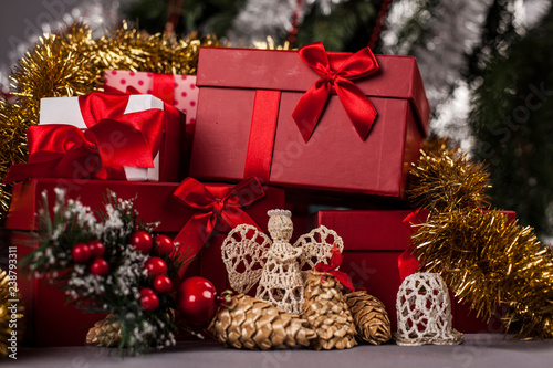 christmas tree and gifts