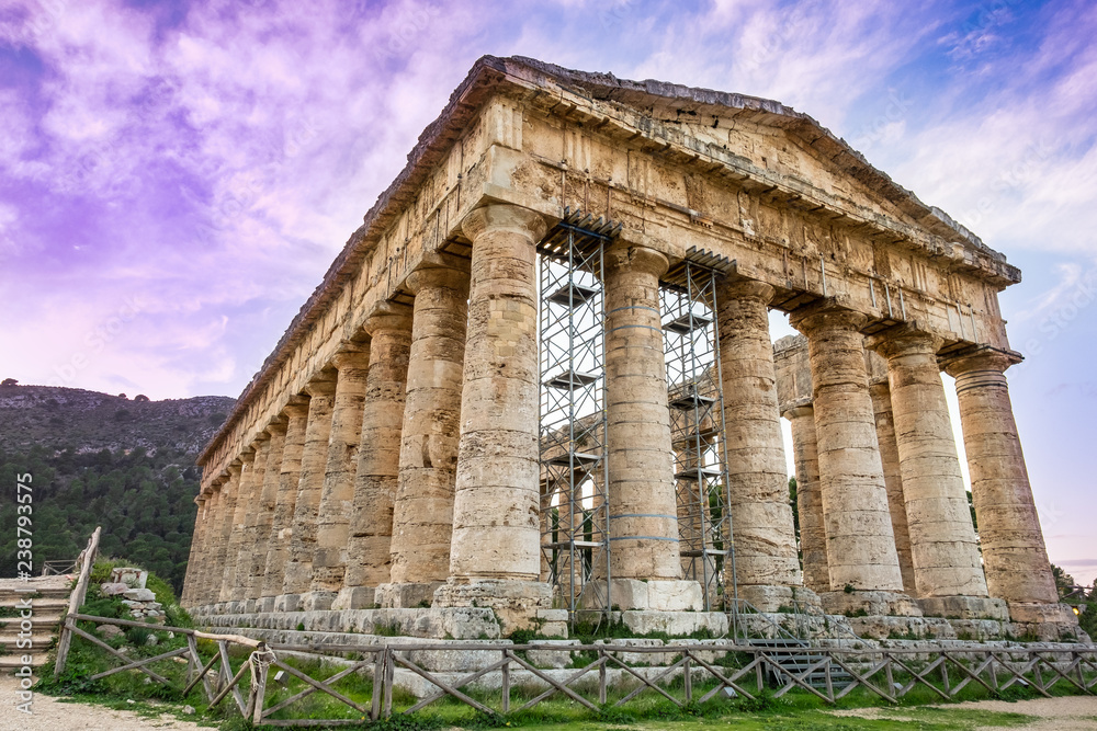 The Temple of Venus in Segesta, ancient greek town in Sicily, Italy.