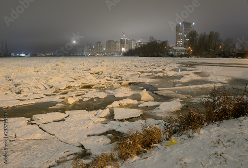 View of Neva River at evening. photo