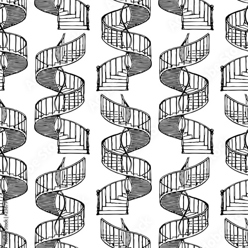 Vector background from  spiral staircases