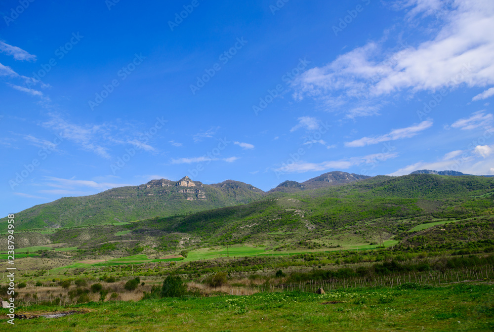 Amazing spring landscape with mountains, Tavush, Armenia