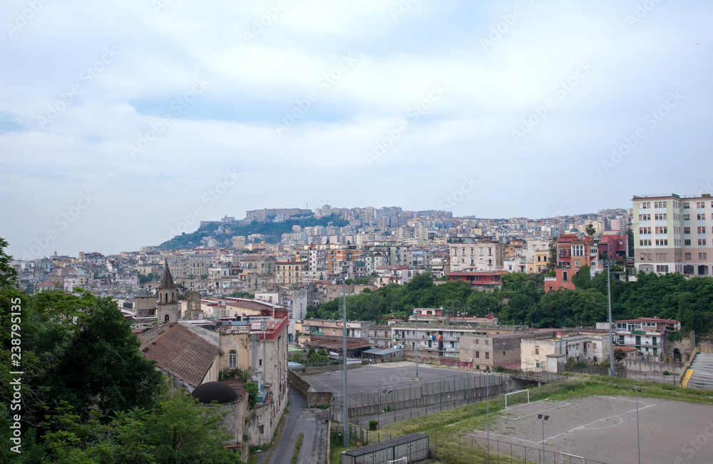 A view of the city of Naples seen from Capodimonte hill, Italy