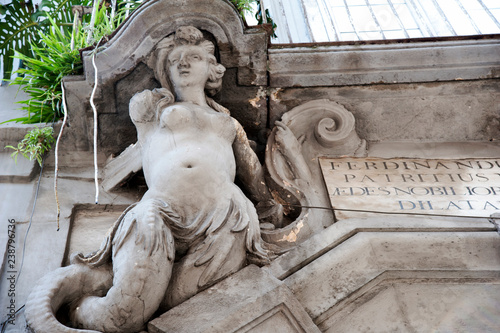 Sanfelice Palace: detail of the façade in Rococo style, Naples, Italy  photo