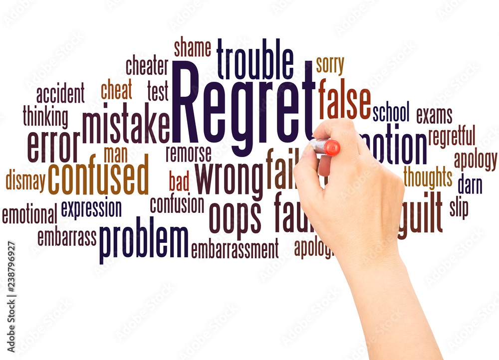 Regret word cloud hand writing concept Regret word cloud hand writing concept