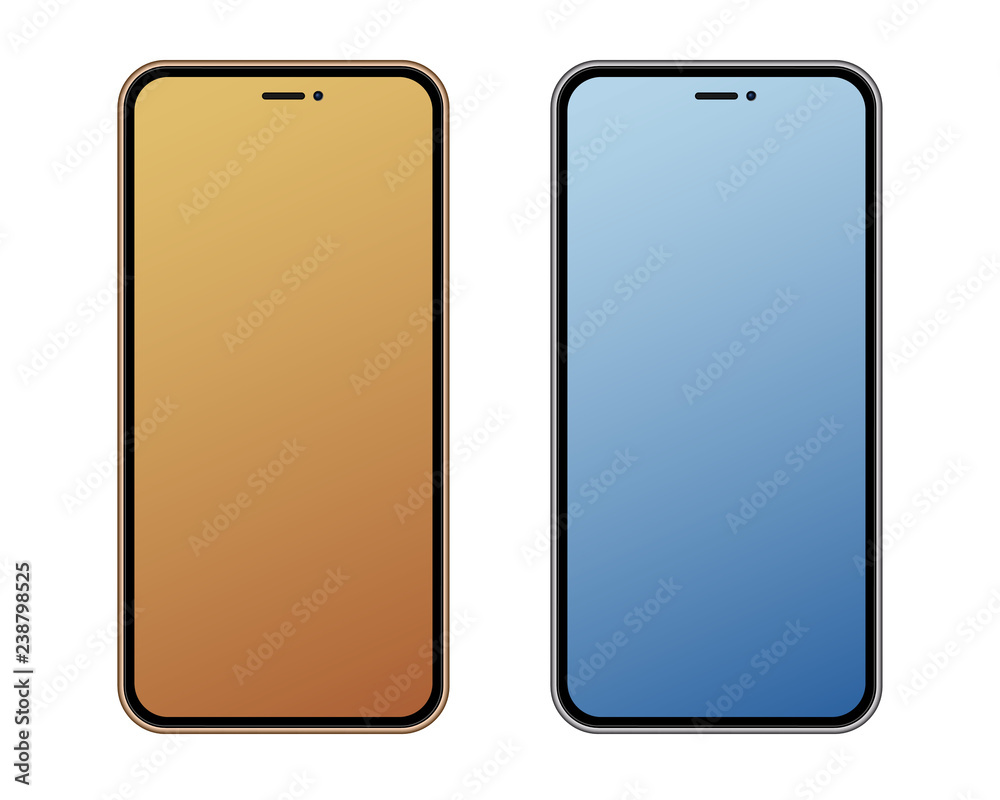 Two colored mock up new mobile devices, isolated. Great template for any application design Two colored mock up new mobile devices, isolated. Great template for any application design