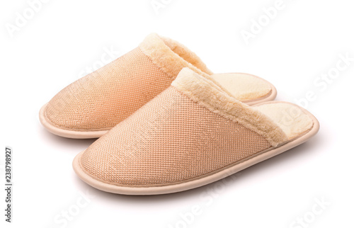 Pair of soft yellow slippers