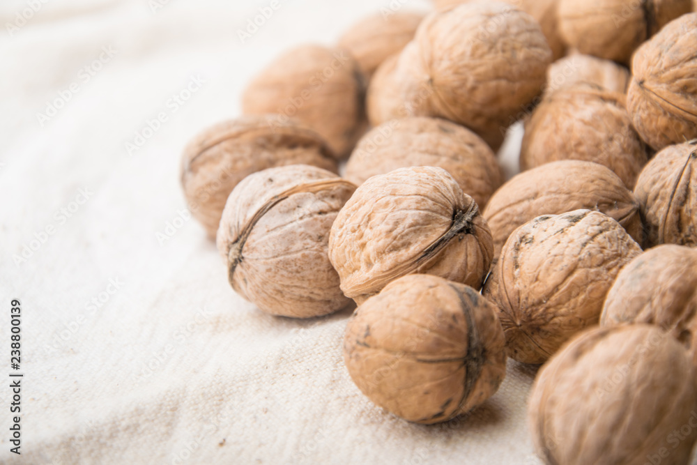 walnuts group on light background walnuts group on light background