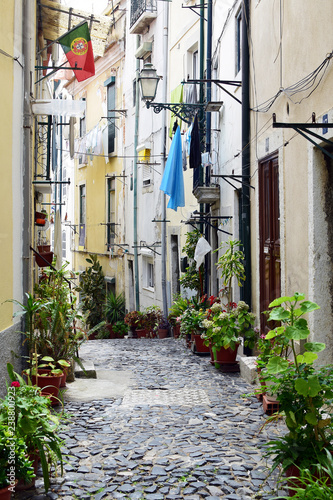 street in old town of Lisbon, Portugal