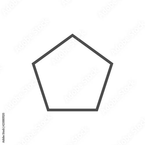 Polygon, pentagon shape icon. Vector illustration, flat design. photo