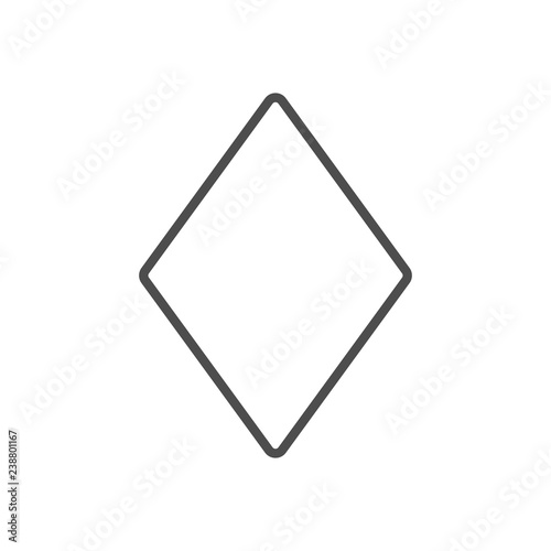 Rhombus shape icon. Vector illustration, flat design. photo