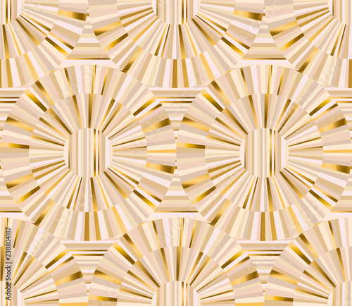 Geometric baige and gold luxury seamless pattern