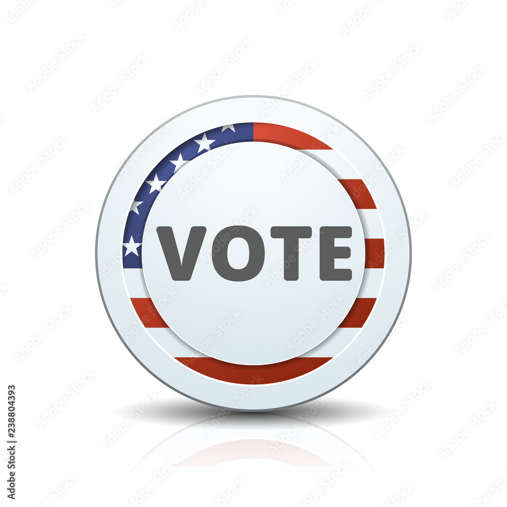 Vote USA Flag button illustration