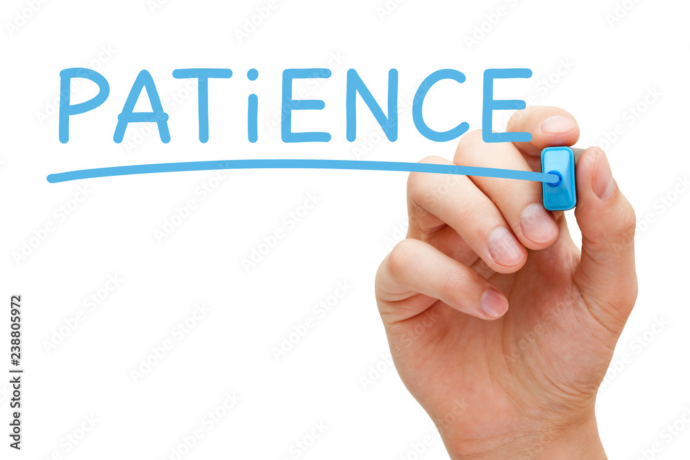 Patience Handwritten With Blue Marker Patience Handwritten With Blue Marker