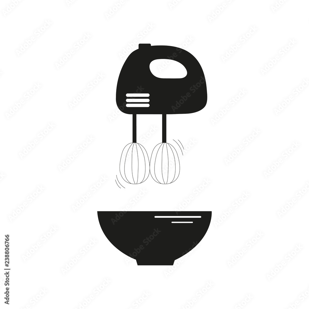 Mixer and bowl. Icon Mixer and bowl. Icon