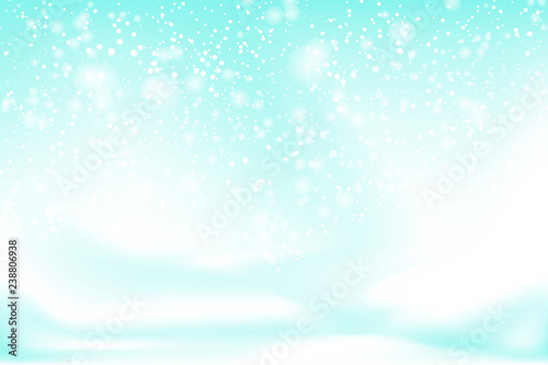 Falling snow background. Vector illustration with snowflakes. Winter snowing sky. Eps 10.