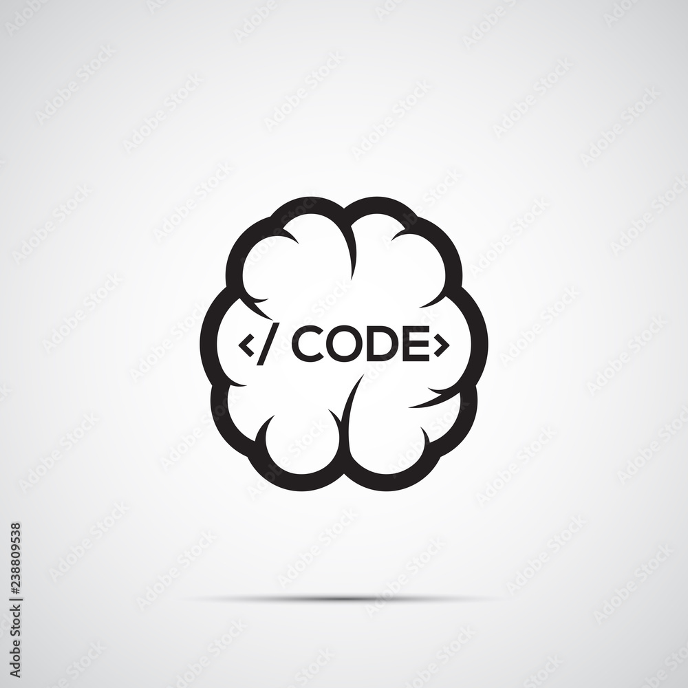 Brain with code. Programmer's brain. Brain with code. Programmer's brain.