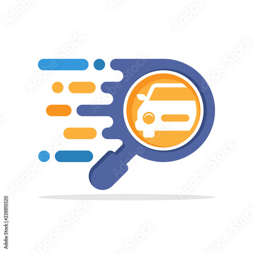 Vector illustration icon with responsive analysis access concept to find information about cars, inspect car information