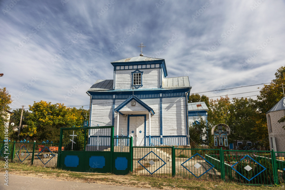 A small wooden provincial Ukrainian Orthodox Church of the Moscow Patriarchate. Odessa region, Kodyma, 2012 A small wooden provincial Ukrainian Orthodox Church of the Moscow Patriarchate. Odessa region, Kodyma, 2012