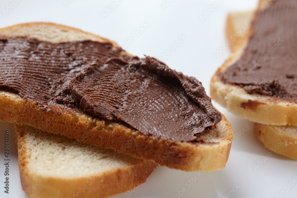 bread with chocolate cream bread with chocolate cream