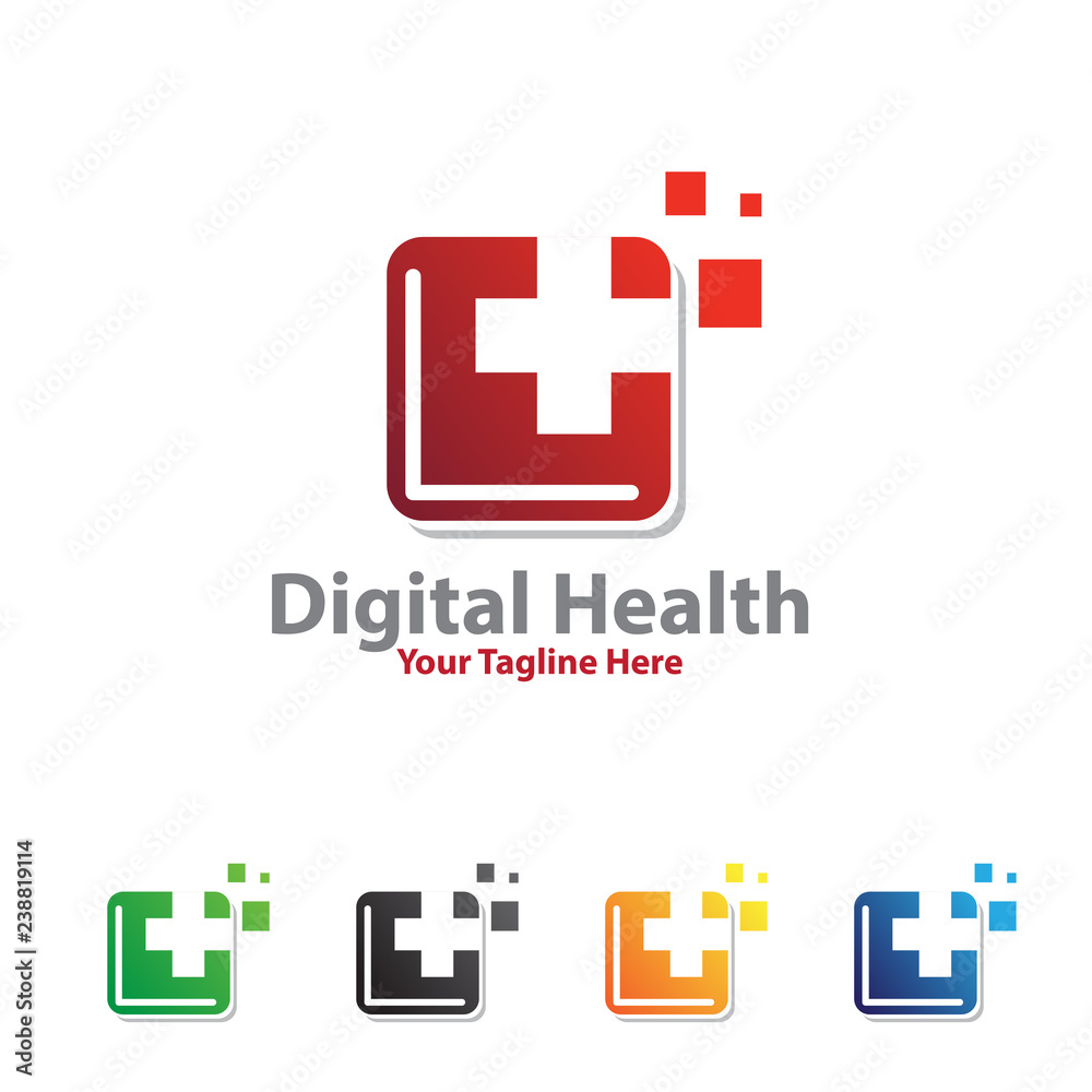 Obraz premium digital medicine logo designs